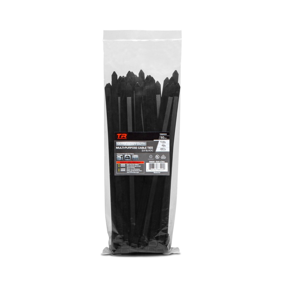 TR Industrial Ultra Heavy Duty Multi-Purpose UV Cable Ties, 250 lbs. Strength