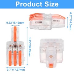 Litoexpe 10 Pcs 1 in 3 Out Mini Electrical Wire Connectors, Nylon Compact Spl…