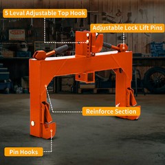 3 Pt Quick Hitch for Cat 1 & 2 Tractors Attachments W/ 2″ Receiver Hitch 3000 LB
