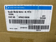 WHEATON 1000mL Standard Cap Sterile PETG Square Media Bottle WPBGC1000SB (12/Cs)