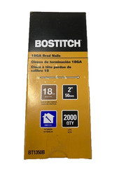 Bostitch 2″ 18-Gauge Bright Smooth Shank Flat Head Brad Nails – CASE of 20,000