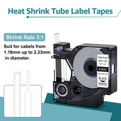 5x For DYMO Rhino 4200/5200 Heat-Shrink Tube 18051 IND Label Tape 1/4″ 3:1 Ratio