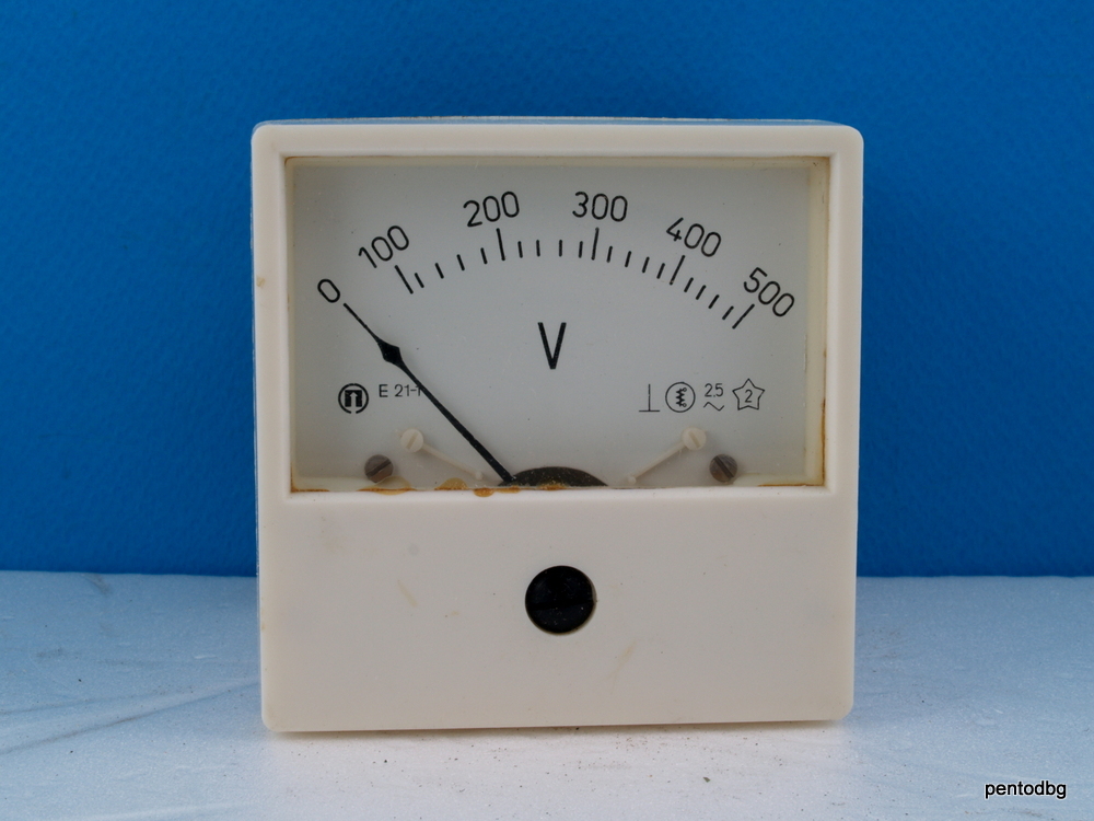 ANALOG PANEL VOLT METER 80×80 mm AC 0-500 2.5 % E21-1 BULGARIA NOS RARE