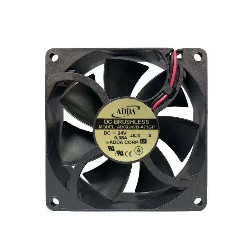 1PCS ADDA AD0824VB-A71GP 24V DC 0.38A 8025 8CM 2-Wire Cooling Fan