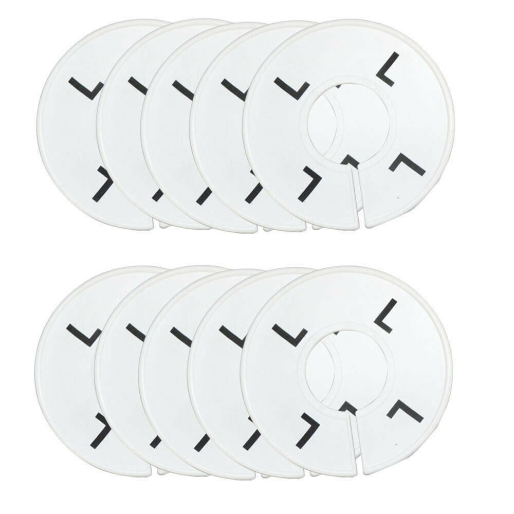 10 PC Rack Divider Size L Large White Round Ring Sizing Hanger Retail Lalbel