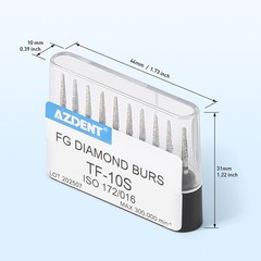 AZDENT Dental Diamond Burs Super Coarse Black FG 1.6mm for High Speed Handpiece