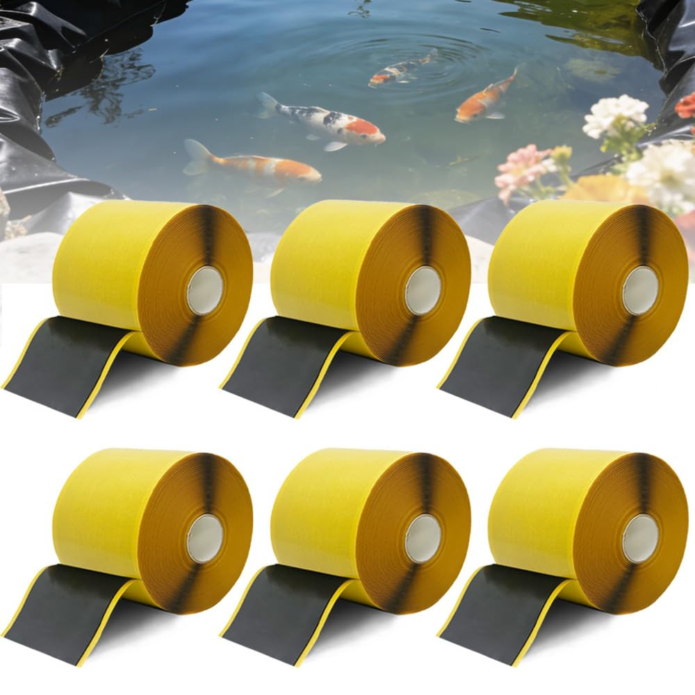 6 Pack Pond Liner Seam Tape Bulk, Total 3″ X 196′ Heavy Duty Double Sided Butyl