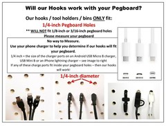 Plastic JUMBO Black L HOOK Peg Board Kit Tool Storage Craft Hooks Pick A Pack