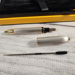 Cross Peerless 125 Ballpoint Pen Medalist Platinum Plate Gold Trim Swarovski