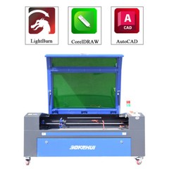 Autofocus 100W 32×40 CO2 Laser Engraver w CW-5200 Water Chiller Cutting Machine