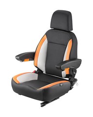 Forklift Seat Mower Tractor Seat Adjustable Back Seatbelt & Headrest