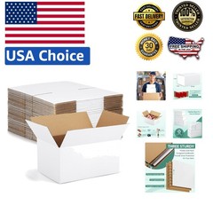 30-Pack 10x7x5 White Cardboard Shipping Boxes for Secure Small Business Mailing