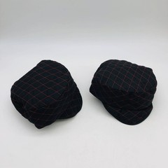 Guard Line 490714 Welders Skull Cap Quilted Black Red Cross Stitching 7in 2pk