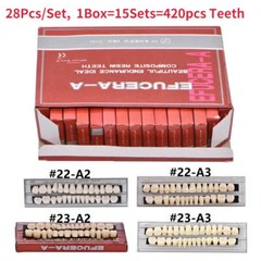 15Sets Dental Acrylic Resin Denture A2 A3 Shade False Teeth Full Set Upper Lower