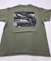 Safety Shirtz Eagle Flying Over City Logo Reflective Green Gildan Mens L