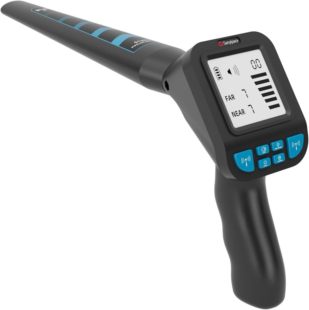 Rechargeable 512Hz Underground Pipe Locator with 3000mAh Battery – Blue/Black