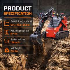New TYPHON STOMP Backhoe Digger Attachment for Mini Skid Steer Excavation