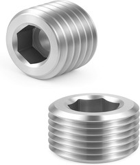 5 PCS 3/8″ NPT Male Pipe Plug Stainless Steel Pipe Plug Fitting Set Hex Counter