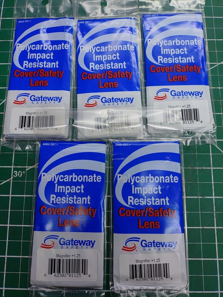 (Lot of 5) Gateway Safety +1.25 Magnifier Loupe 2″ x 4.25″ Cover Lens