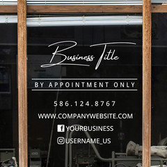 Custom Business Sign Decal | Window, Storefront, Door Decal – Hours – Logo Sign