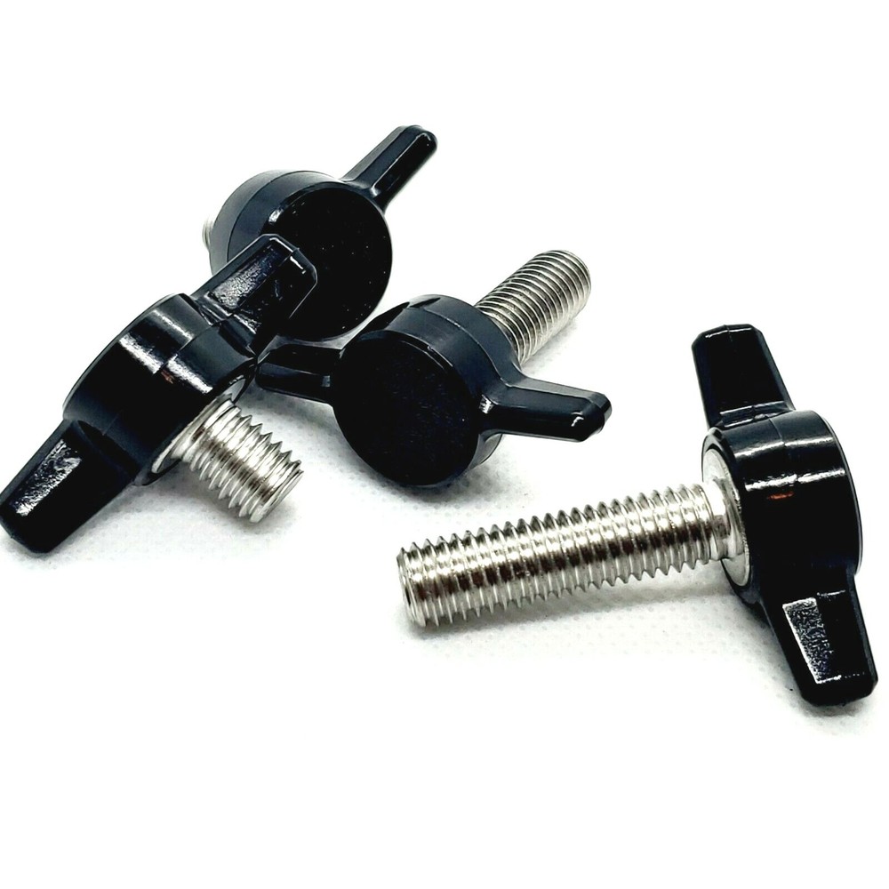 M6 Thumb Screw T Bolts Black Plastic Tee Wing Knob Stainless Steel 6mm Stud