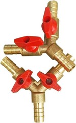 5/16″ Hose Barb Valve, Brass 3 Way Shut off Valve Y Shaped 2 Switch Ball Valve