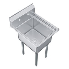 26 in. x 22 in. Stainless Steel One Compartment Sink. 16 in x 20 in x 12in Bowl