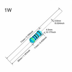 10 PCS 4.7K Ohm 1 Watts Metal Film Resistors 1% Tolerance Shipped From USA