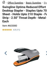 Swingline Optima 70 Desktop Jam Free Stapler Low Force, Metal Heavy Duty. FREE ✈