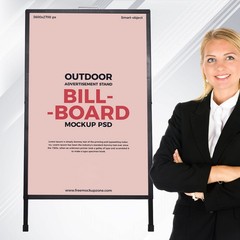 Heavy-Duty Double-Sided Metal A-Frame Sidewalk Sign Holder Stand 24″x36″