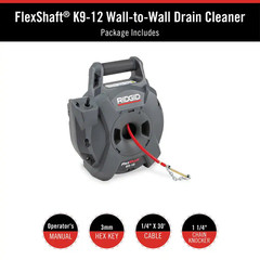K9-12 Flexshaft Wall-To-Wall Drain Cleaner, 1/4 In. X 30 Ft. Cleans 1-1/4 In. to