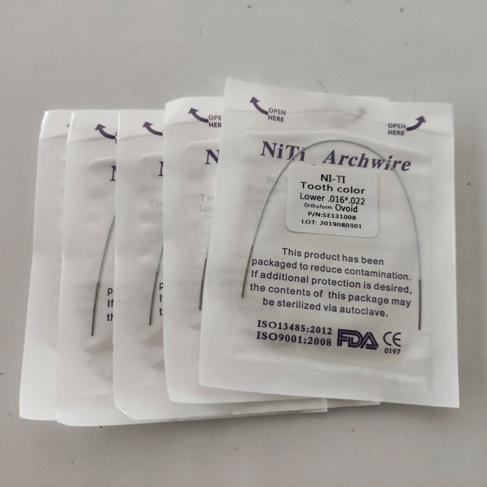 5 Packs Dental Super Elastic Niti Arch Wire White Color Rectangular Wire Oval
