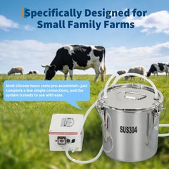 Portable 2-in-1 Electric Milking Machine for Cows &Goats W/3L Bucket 12V 5200mAH