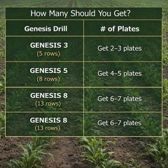 Fits Genesis, PH & RTP Outdoors Seed Cover Plate 3, 5, 8, and 10 no till drills