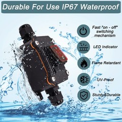 12V Inline Cord Switch IP67 Waterproof, Outdoor ON/Off Toggle DC…