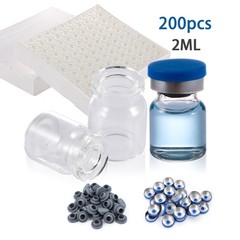 100/500/1000PCS 2ml Glass Vials Clear Headspace Sample Vials Lab Vials w/ Caps