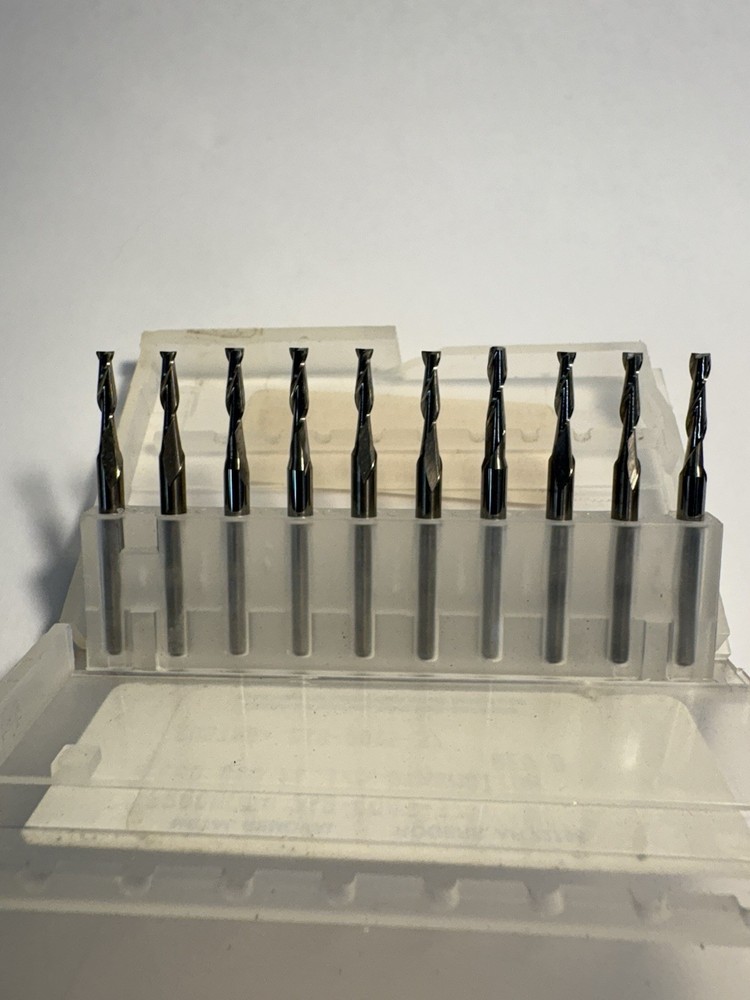 Solid Carbide End mill 2 Fl. 3/32 Dia. 3/8 LOC .125 Shaft 1.5” OAL USA Qty. 10