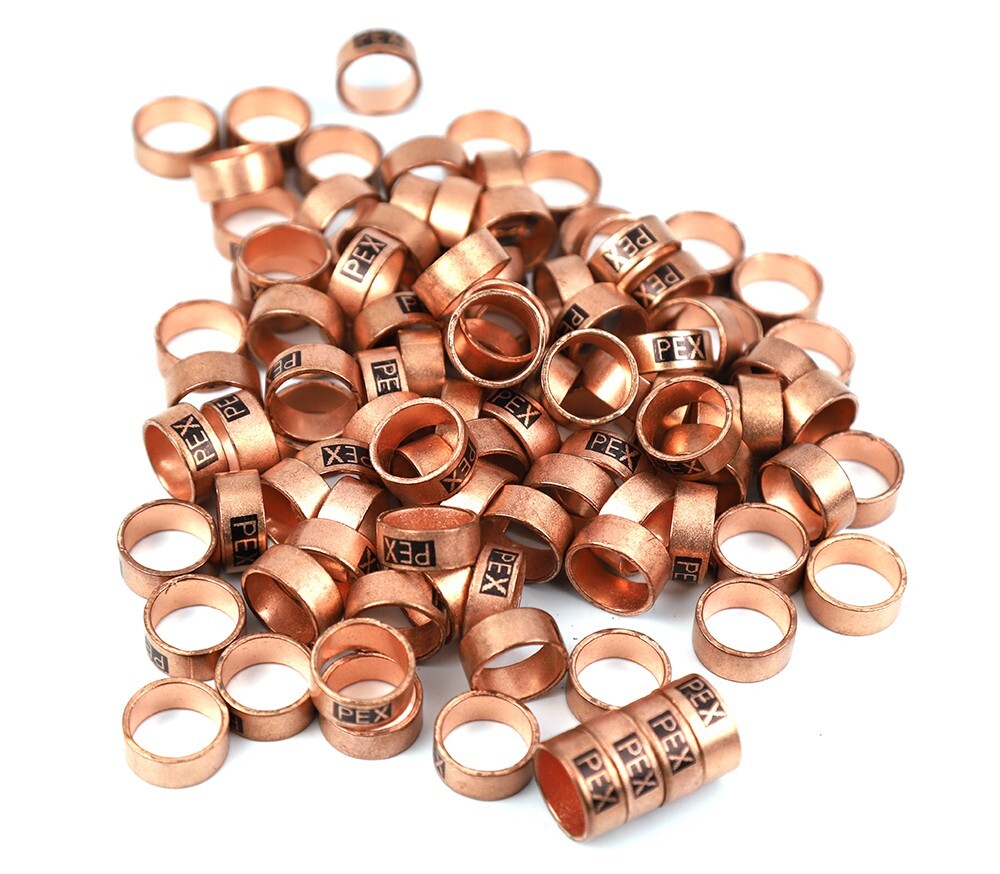 200 Pack High Quality 1/2″ PEX Copper Crimp Rings Lead Free for 1/2″ PEX Tubing