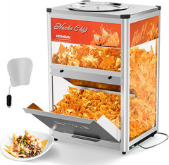 ROVSUN Nacho Chip Warmer, Nacho Machine Countertop Food Warmer Display Case with