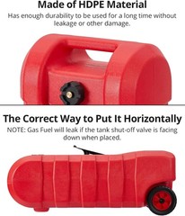15 Gallon Fuel Caddy Portable Gas Fuel Tank,Gas Can with Manual Transfer Nozzle