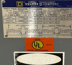 37.5KVA Transformer 1 Single Phase 480v/240v-120v/240v Delta 460v 230v “”AK”