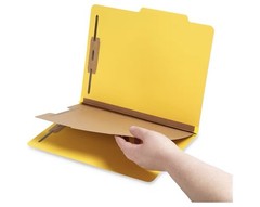10 Blue Summit Supplies Classification Folders, 1-Divider, Letter Yellow