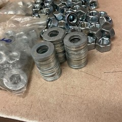 LOT OF 5/8-11 NUTS & WASHERS, BRAND NEW, New Old Stock, FREE SHIPPING, 22 POUNDS