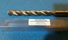 CALIFORNIA TOOL .4844″ 3-FLUTE CARBIDE DRLLL, SELF CENTERING POINTED
