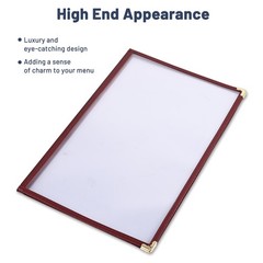 WeChef 30 Pack Restaurant Menu Covers 8.5″x14″ Double Fold 2 Pages 4 Views Cafe