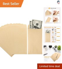 100 Pack Kraft Self Sealing Cash Envelopes for Budgeting and Storage 3.5×6.5 …