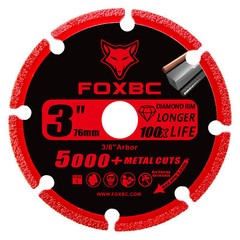 Diamond Cut-off Wheel Metal Cut-Off 3 Inch with 5000+ Cuts on Rebar, 3/8″ Arbor