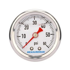 1.5″ Dial Size, 304 Stainless Steel case, Liquid Filled Fuel Pressure Gauge, …