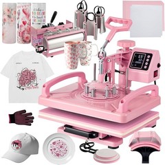 8 in 1 Heat Press Machine 12×15 in Sublimation Transfer T-shirt w/ 30OZ Tumblers