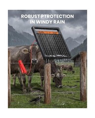 Solar Electric Fence Charger 1.2J Stored Energy, 45 Miles Coverage,8W Solar F…